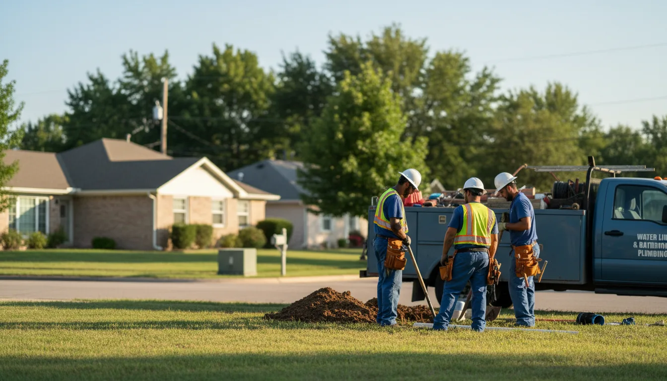 Residential water line and bathroom plumbing service in Williamsburg, KS